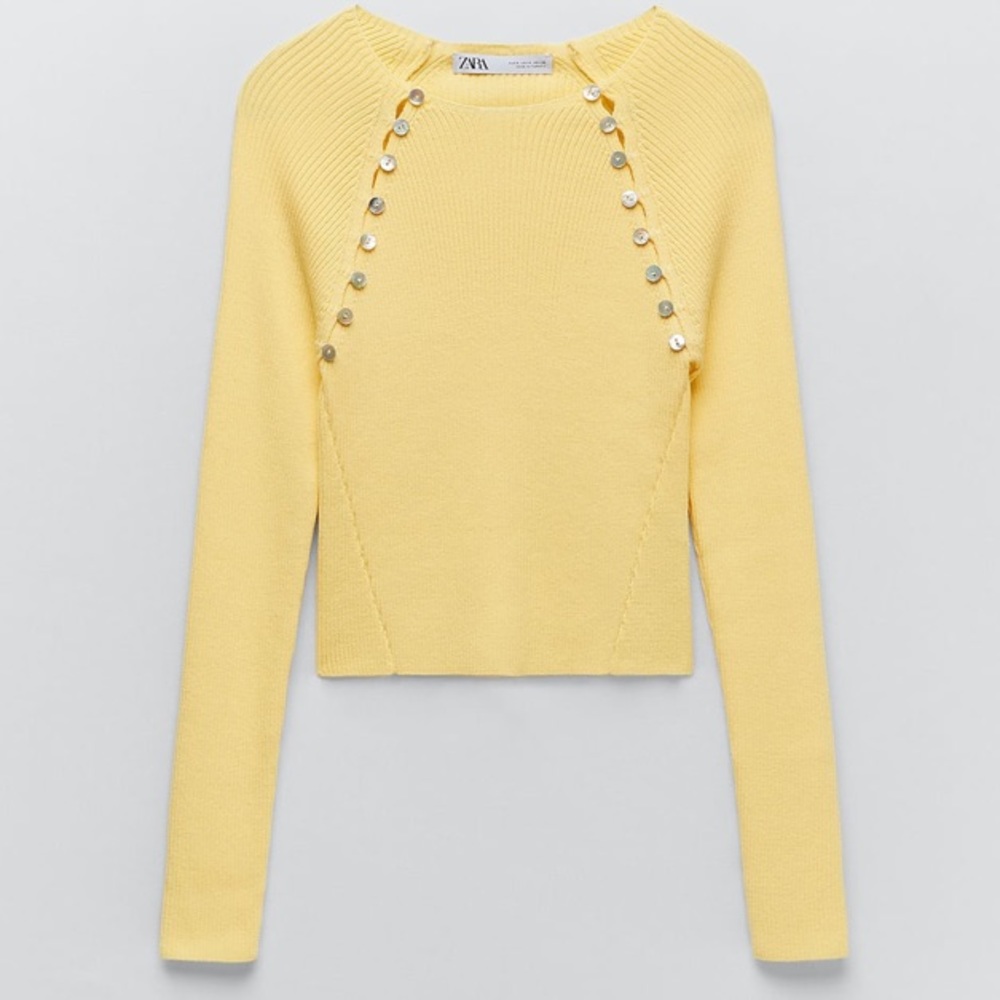 Zara Thin Knit Sweater with Buttons